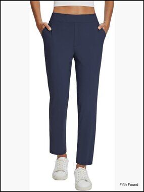 Womens Business Casual Pants Stretch Travel with Zipper Pockets